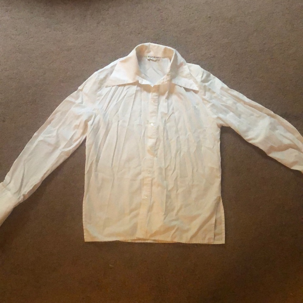 Women’s small white button down top from Bebe.